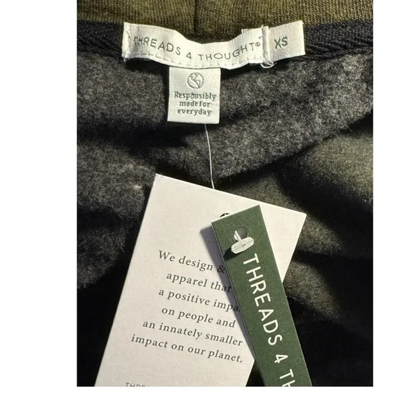 NEW Threads 4 Thought Men’s XS Triblend Raglan Colorblock Zip Fleece Hoodie NWT - Picture 4 of 6